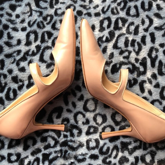 (Sold!)Manolo blahnik maryjane Campari nude 37 6.5 - Picture 7 of 10